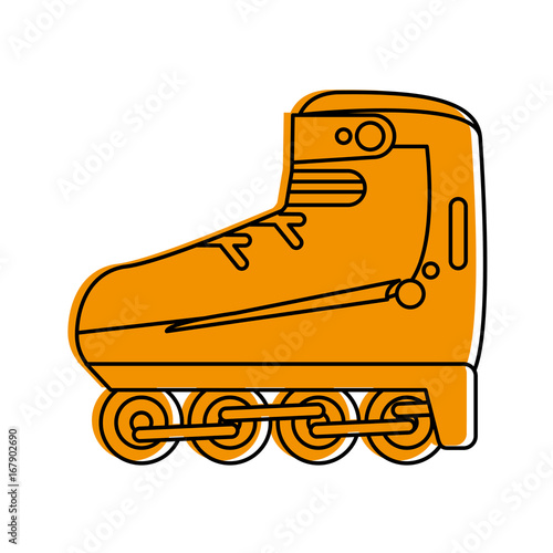 rollerblade or skate icon image vector illustration design  yellow color