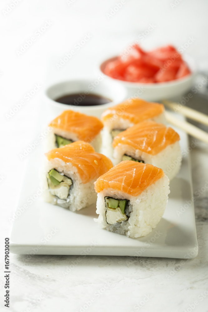 Philadelphia rolls with salmon Philadelphia rolls with salmon