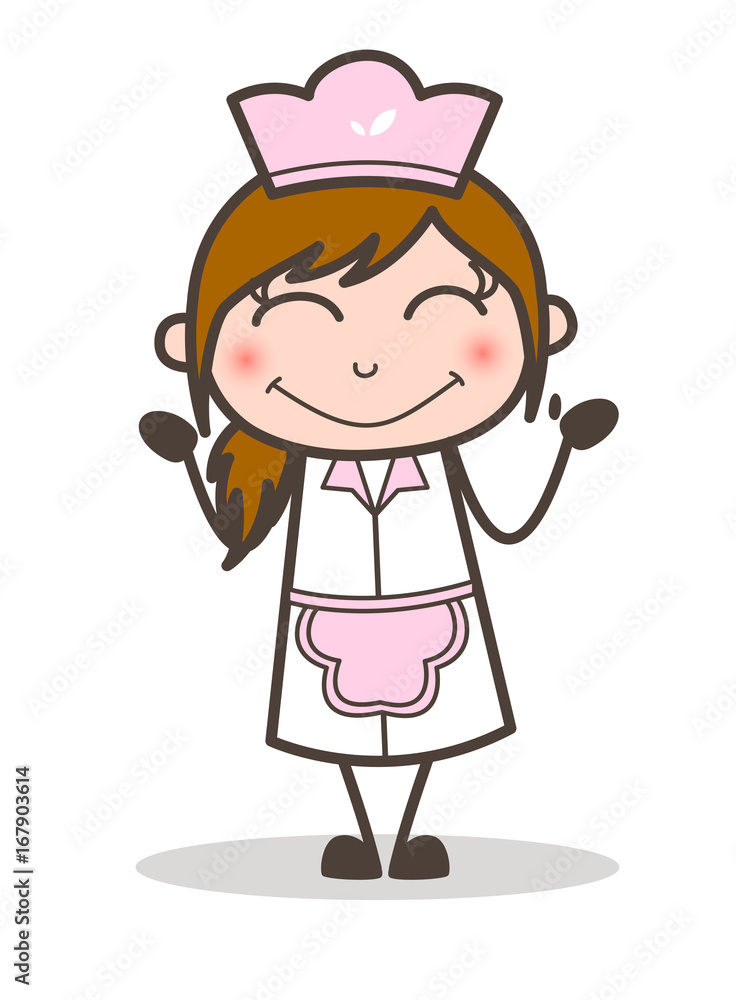 Cartoon Waitress Blushing Face Vector Illustration Cartoon Waitress Blushing Face Vector Illustration