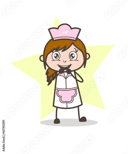 Cartoon Lovely Waitress Character Vector