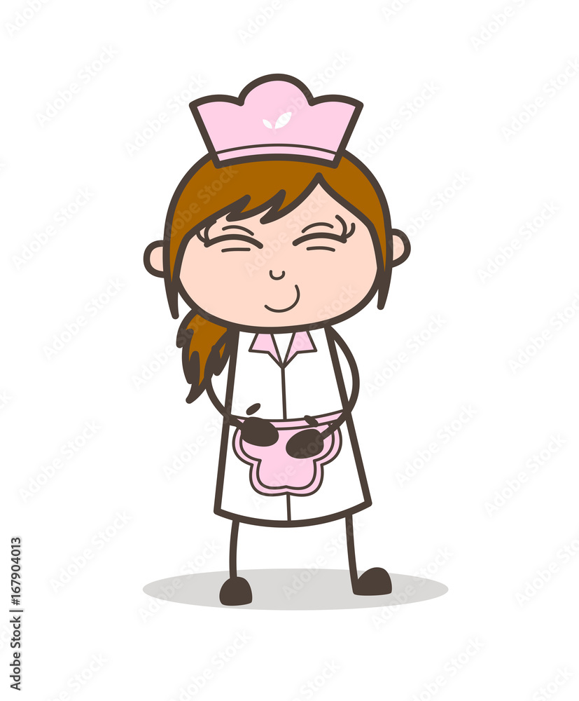 Cartoon Naughty Waitress Laughing Face Vector Cartoon Naughty Waitress Laughing Face Vector