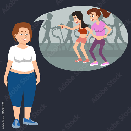 fat woman has a complex about her body