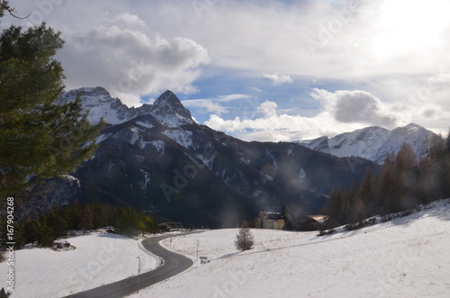 Route Montagne enneig   Hiver Alpe Froid Neige 