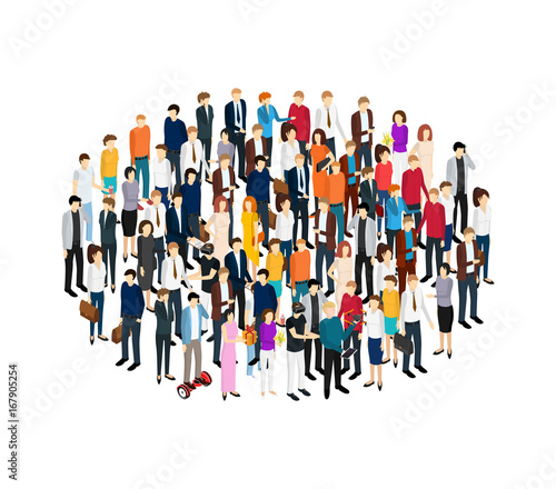 People Set Man and Woman Isometric View. Vector