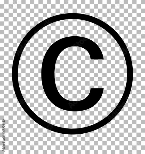 symbol praw autorskich na przezroczystym tle. znak praw autorskich. ikona praw autorskich