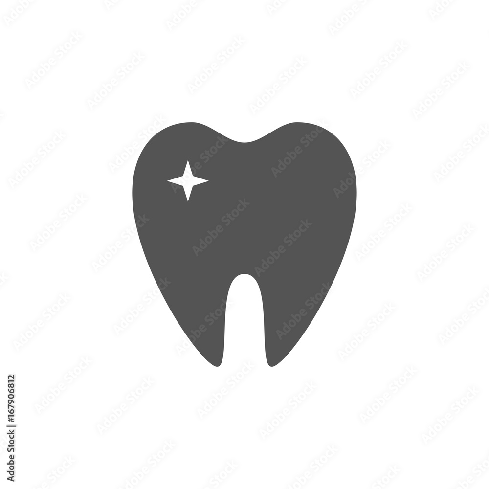 Shining tooth silhouette, icon, logo Shining tooth silhouette, icon, logo