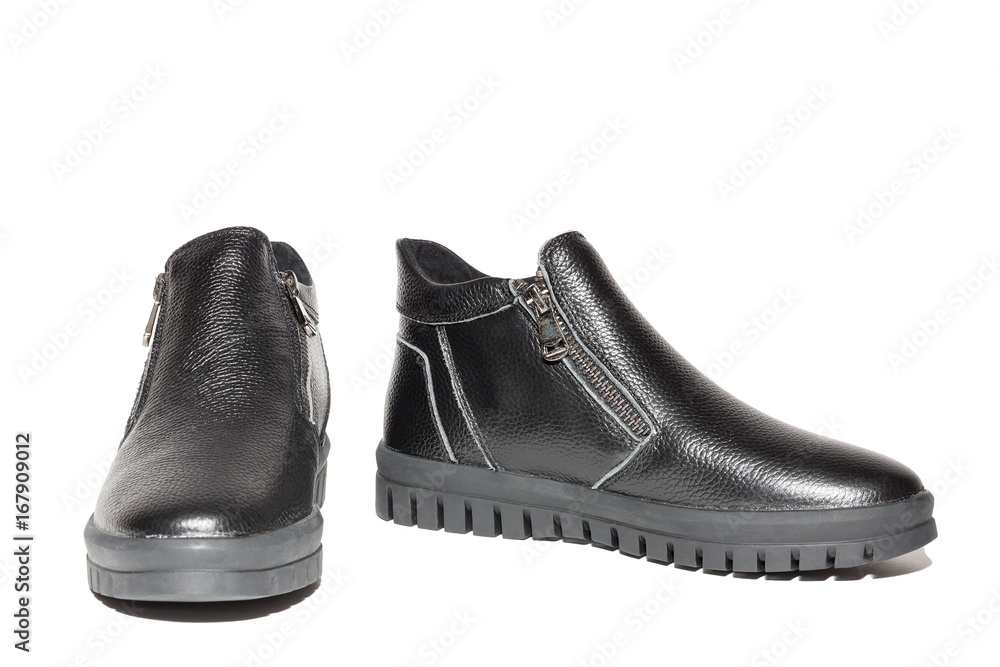 Female winter leather shoes