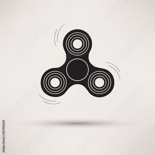 Hand fidget spinner toy, icon.