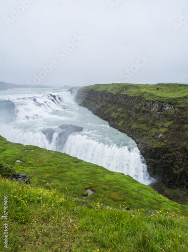 Gullfoss waterfall located in the canyon of Hvita river  Iceland