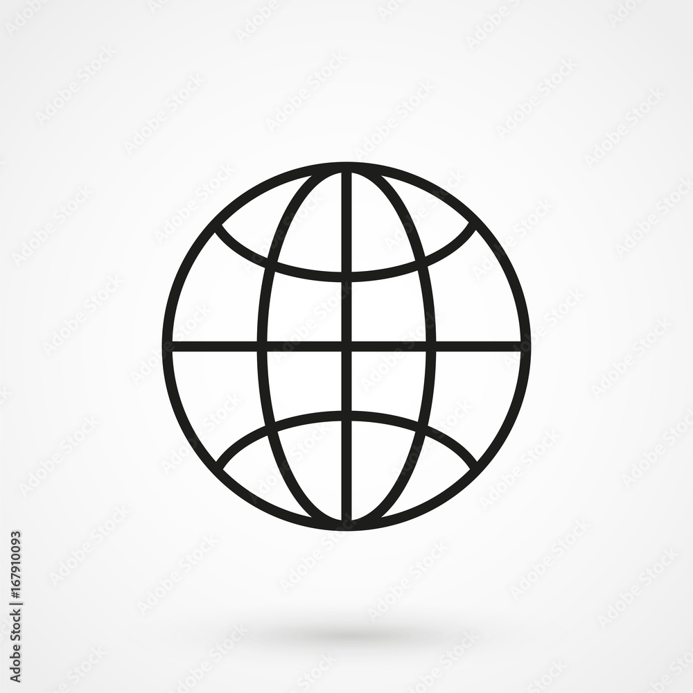 Illustration of globe thin line icon design Illustration of globe thin line icon design