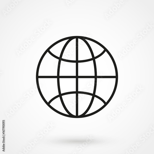 Illustration of globe thin line icon design