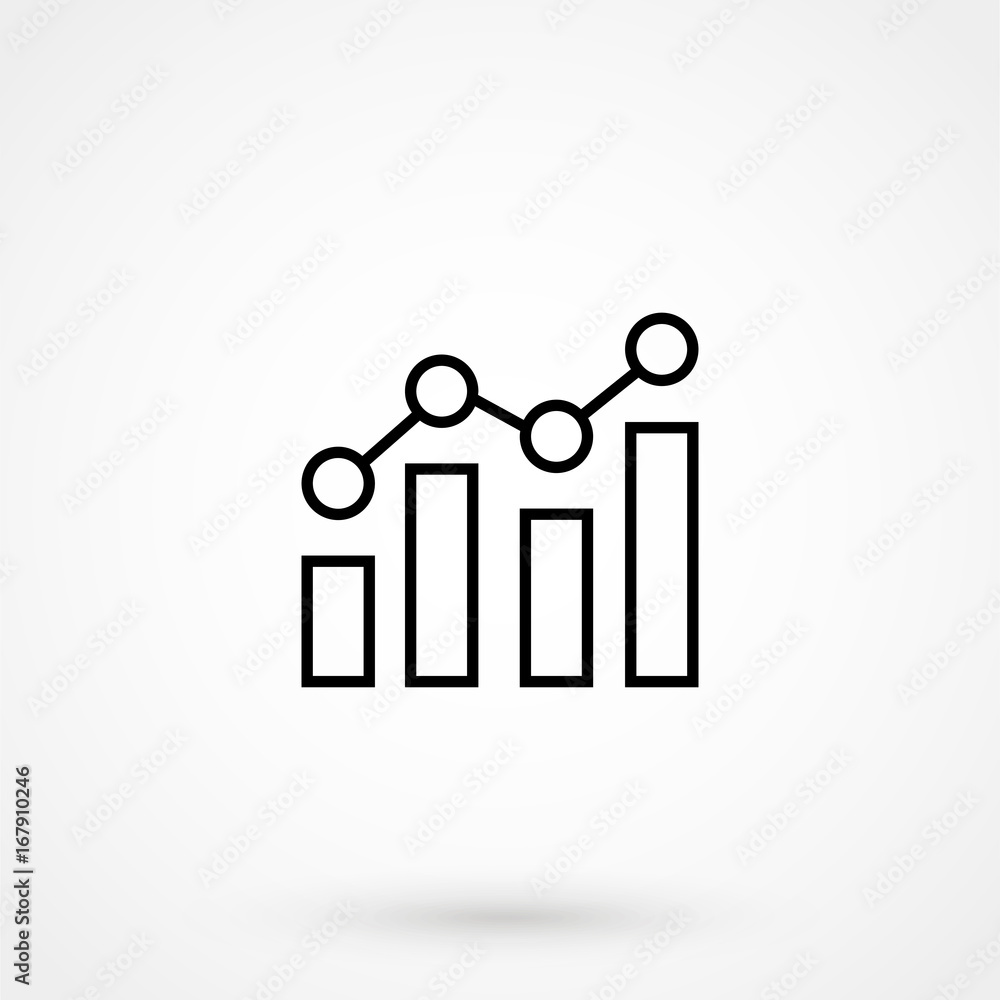 Business growing graph line icon, Infographic, finance and managment vector graphics Business growing graph line icon, Infographic, finance and managment vector graphics