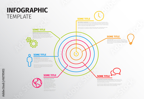 Vector Infographic template with circle target photo