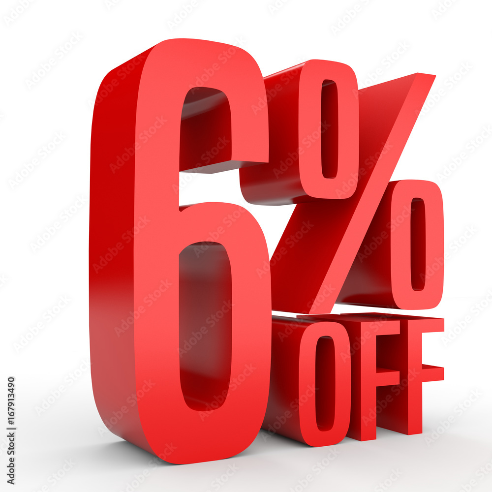 Six percent off. Discount 6 %. Six percent off. Discount 6 %.