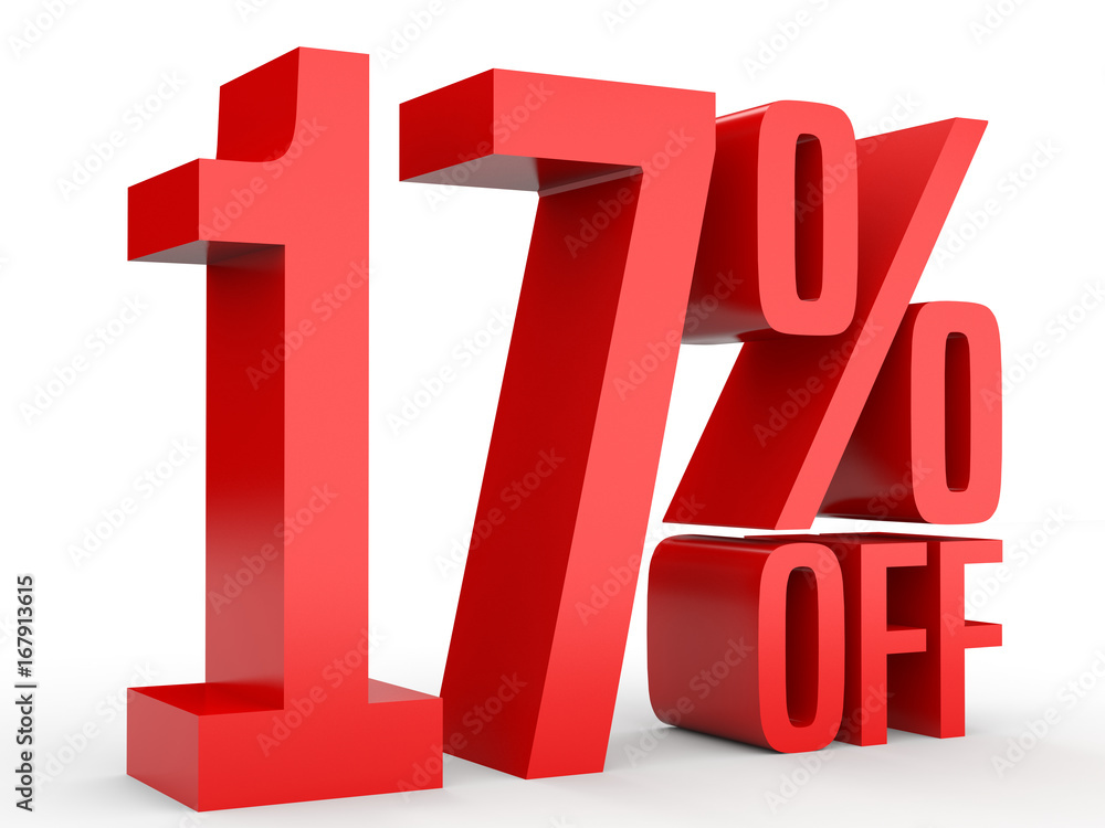 Seventeen percent off. Discount 17 %. Seventeen percent off. Discount 17 %.