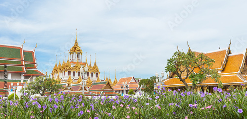 Loha Prasat Metal Palace in Wat Ratchanatdaram Woravihara temple at Bangkok, Thailand photo