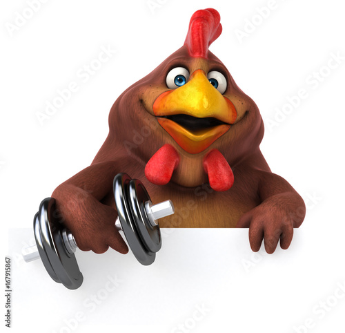 Fun chicken - 3D Illustration