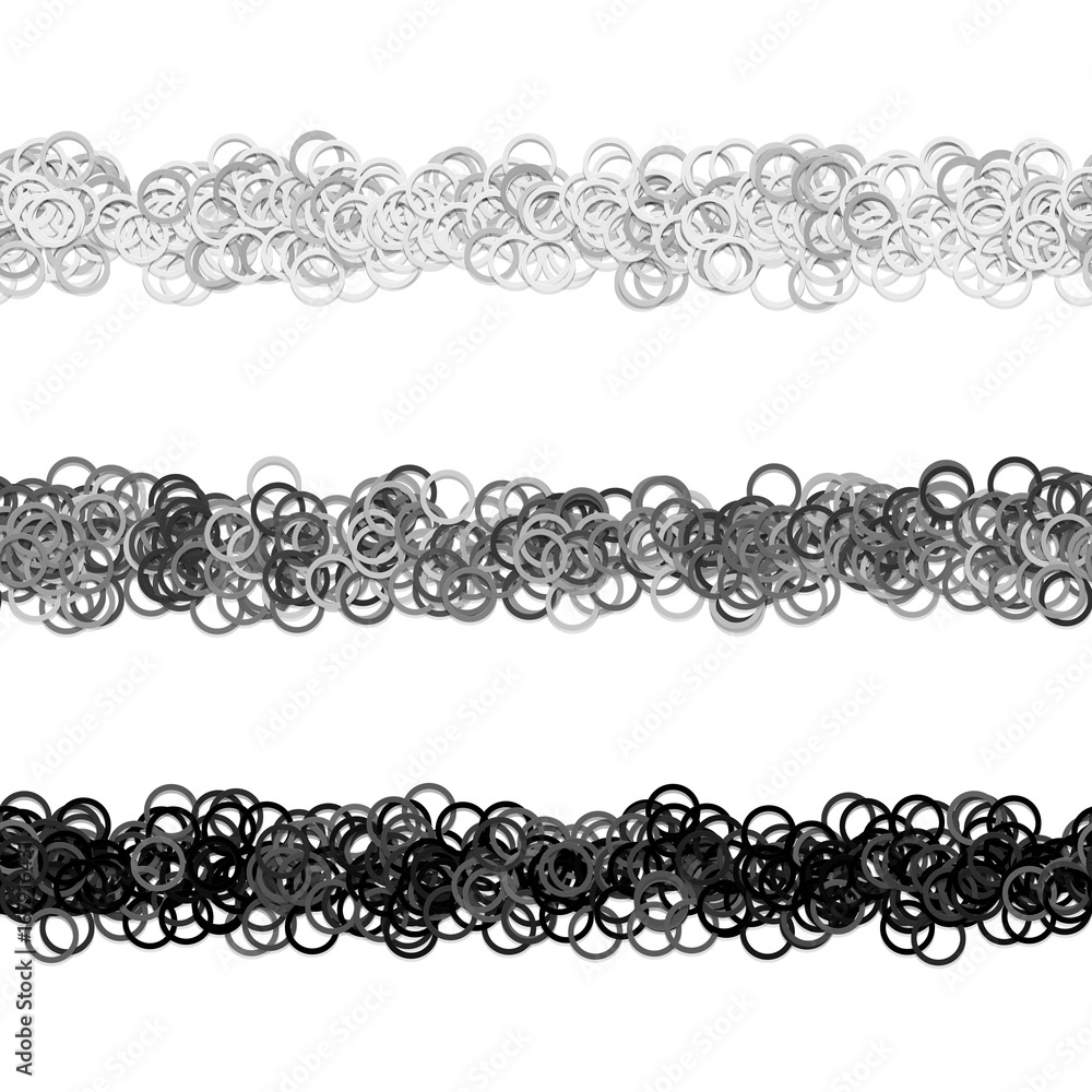 Random circle pattern line text separator design set from rings