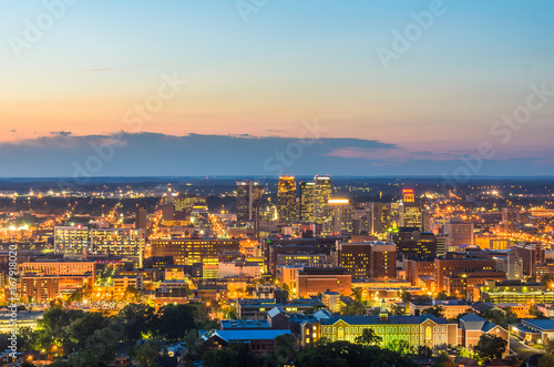 Birmingham  Alabama  USA downtown city skyline.