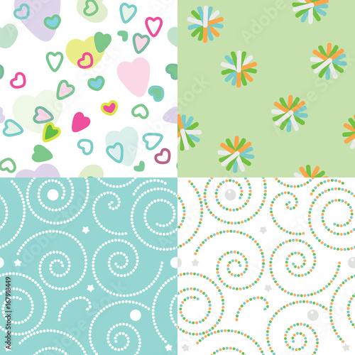 Set of vector seamless funny children s patterns