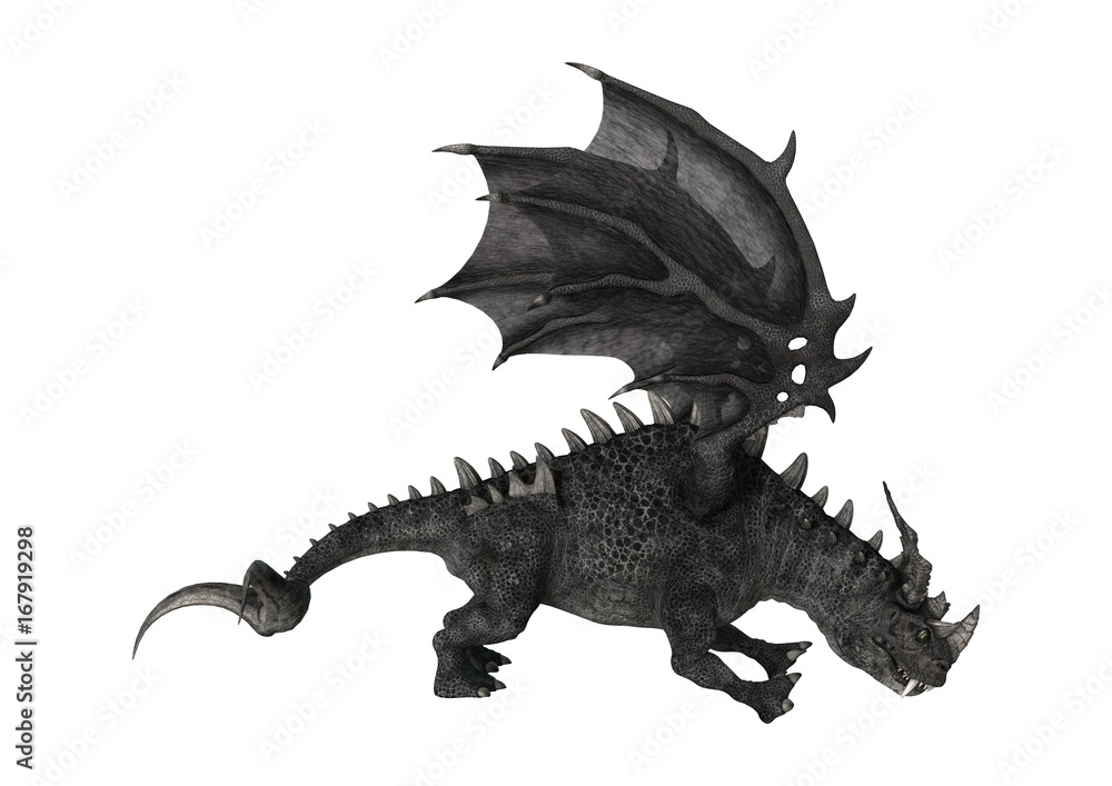 3D Rendering Fantasy Dragon on White 3D Rendering Fantasy Dragon on White