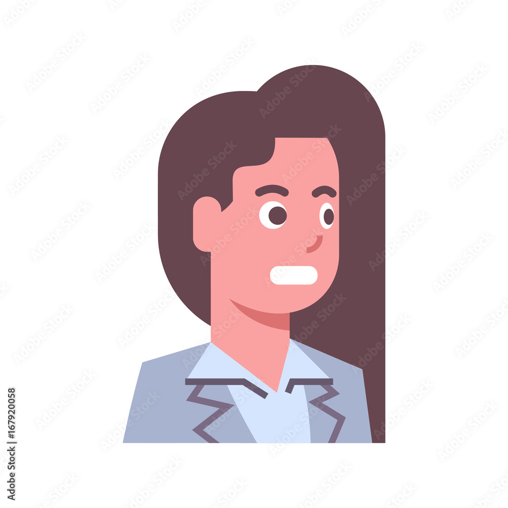 Female Shocked Emotion Icon Isolated Avatar Woman Facial Expression Concept Face Vector Illustration Female Shocked Emotion Icon Isolated Avatar Woman Facial Expression Concept Face Vector Illustration