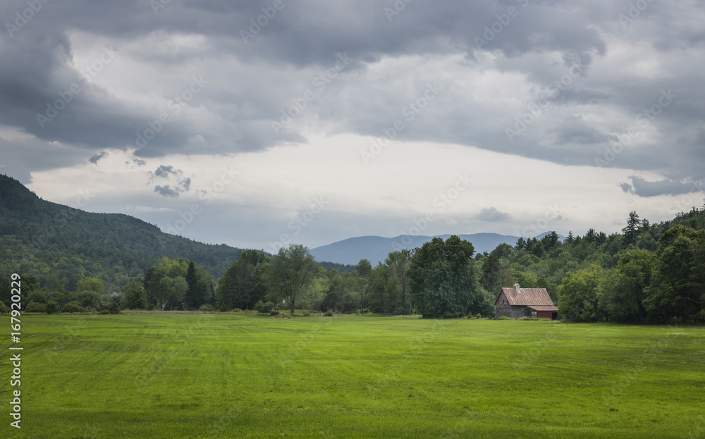 Field and Old Barn in the Adirondack Mountains of New York State