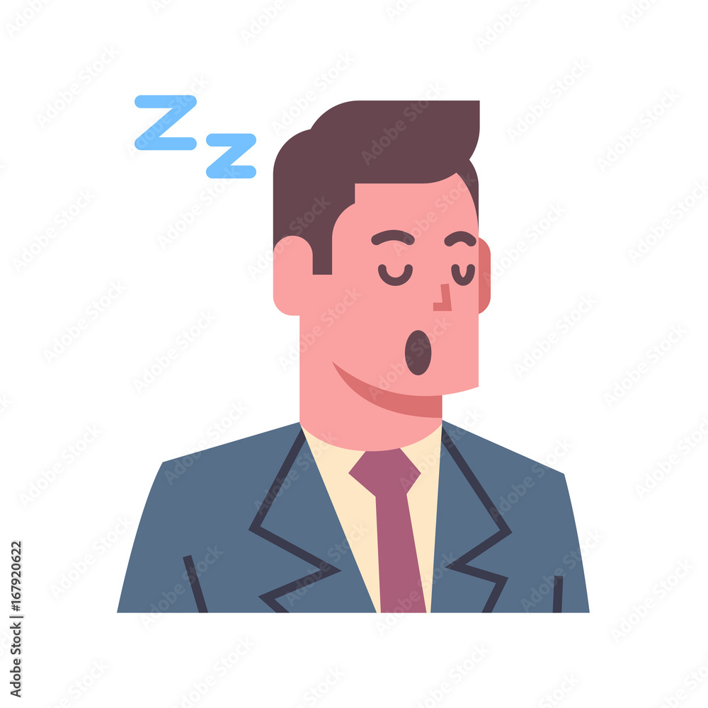 Male Napping Emotion Icon Isolated Avatar Man Facial Expression Concept Face Vector Illustration Male Napping Emotion Icon Isolated Avatar Man Facial Expression Concept Face Vector Illustration