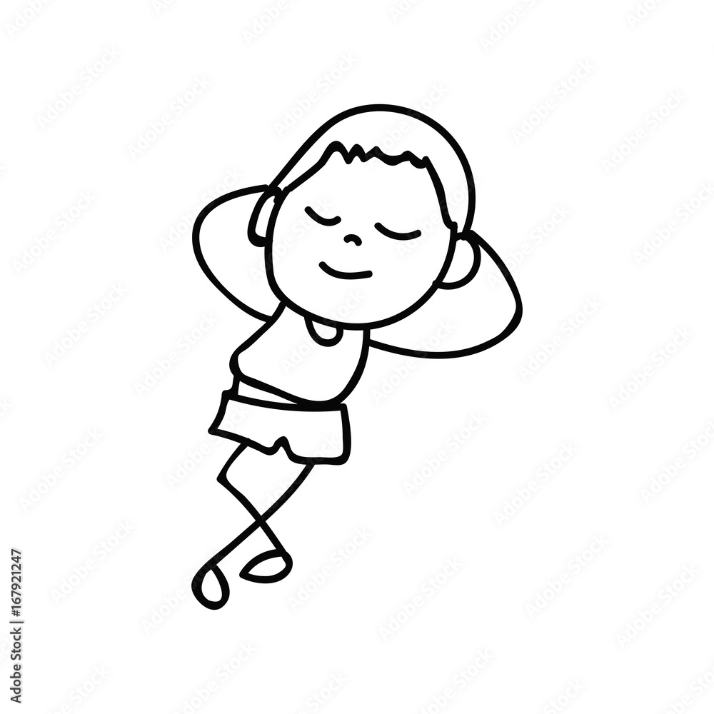 hand drawing abstract happy cute boys line art hand drawing abstract happy cute boys line art