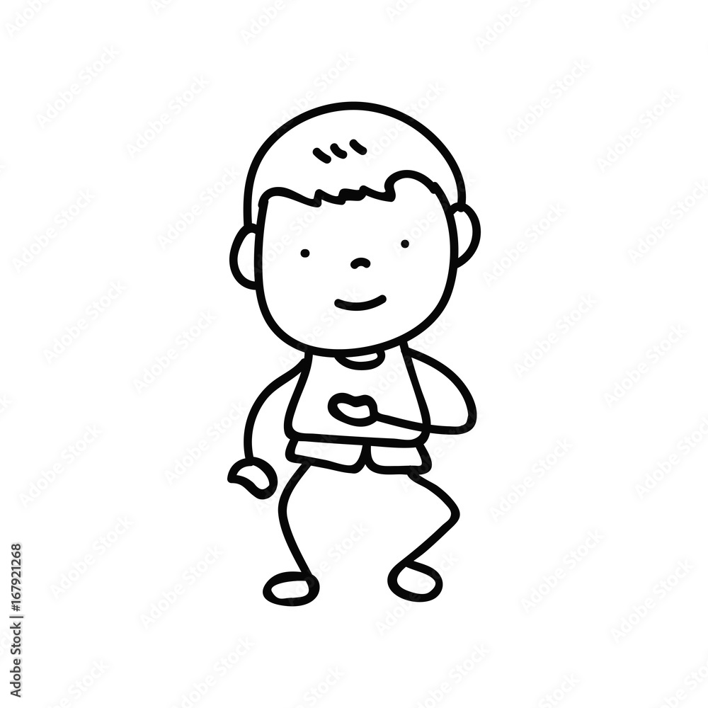 hand drawing abstract happy cute boys line art hand drawing abstract happy cute boys line art
