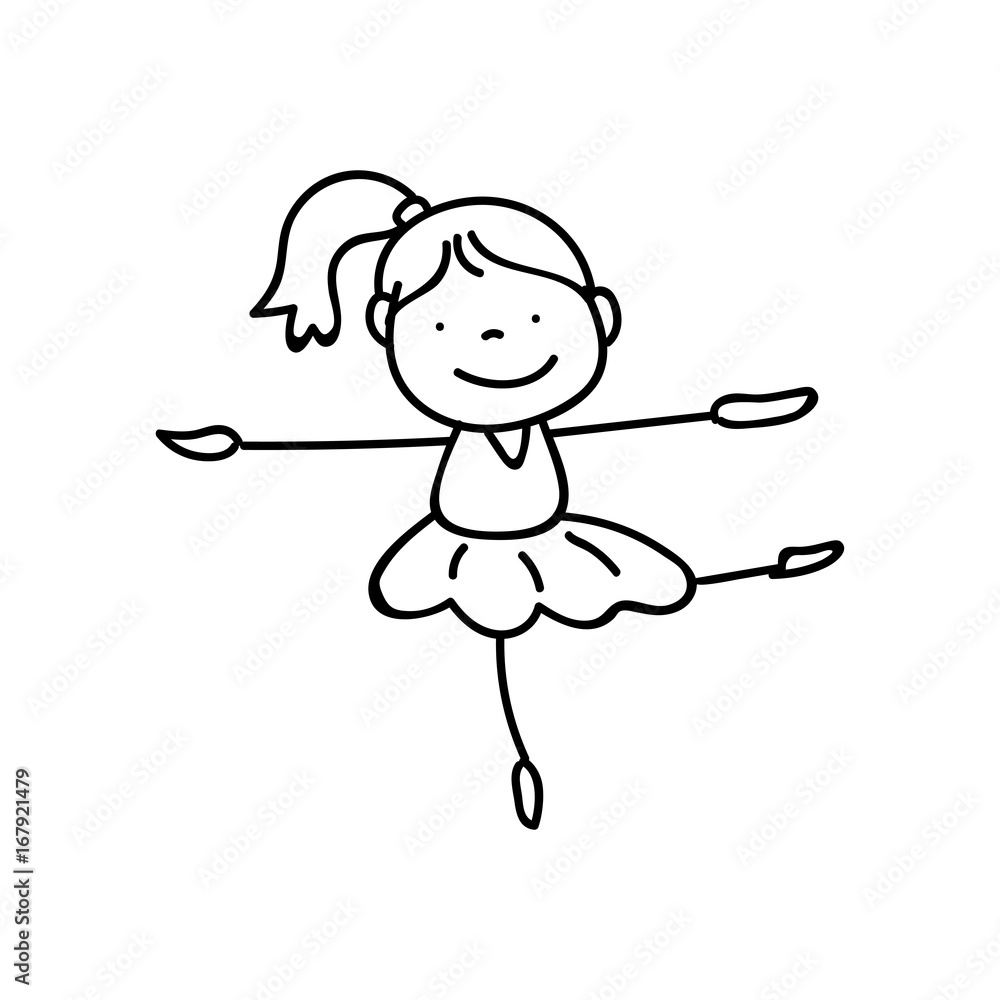 hand drawing abstract happy cute girls line art hand drawing abstract happy cute girls line art