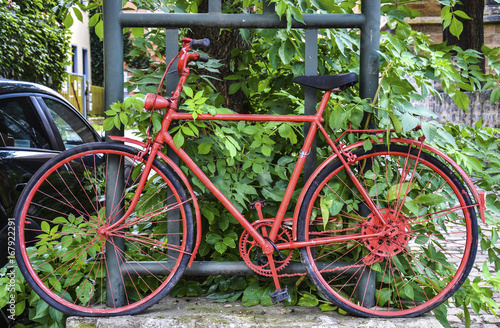 A bicycle as a street decoration in Erfurt, Germany
