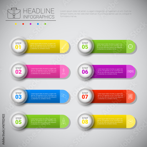 Headline Infographic Design Business Data Graphic Collection Presentation Copy Space Vector Illustration