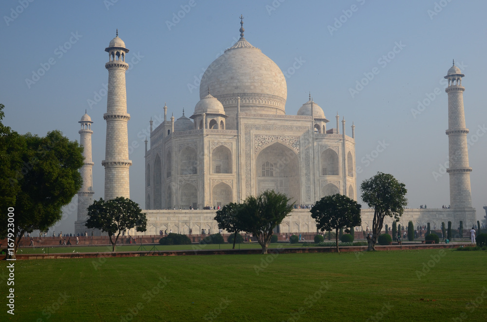 Fototapeta premium Original, Taj Mahal Seven Wonders Concept, India,
