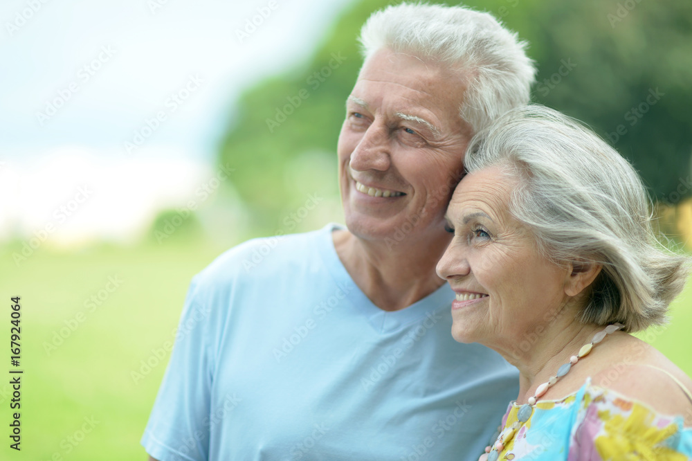  caucasian senior couple  posing 