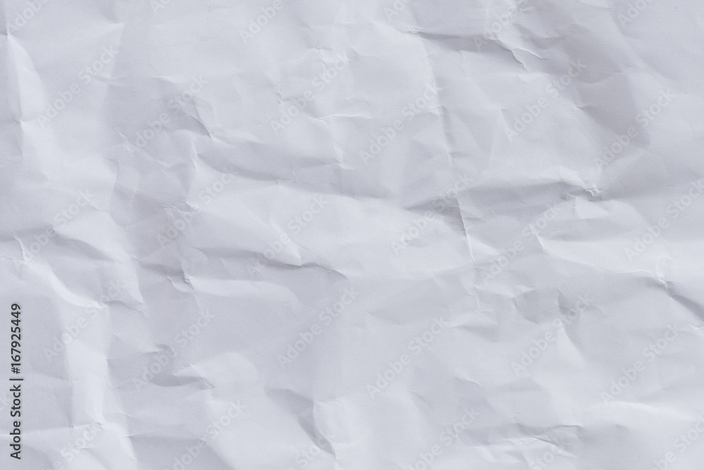 Fototapeta premium Białe zmięty papier tło i tekstura, pomarszczony pognieciony biały papier streszczenie