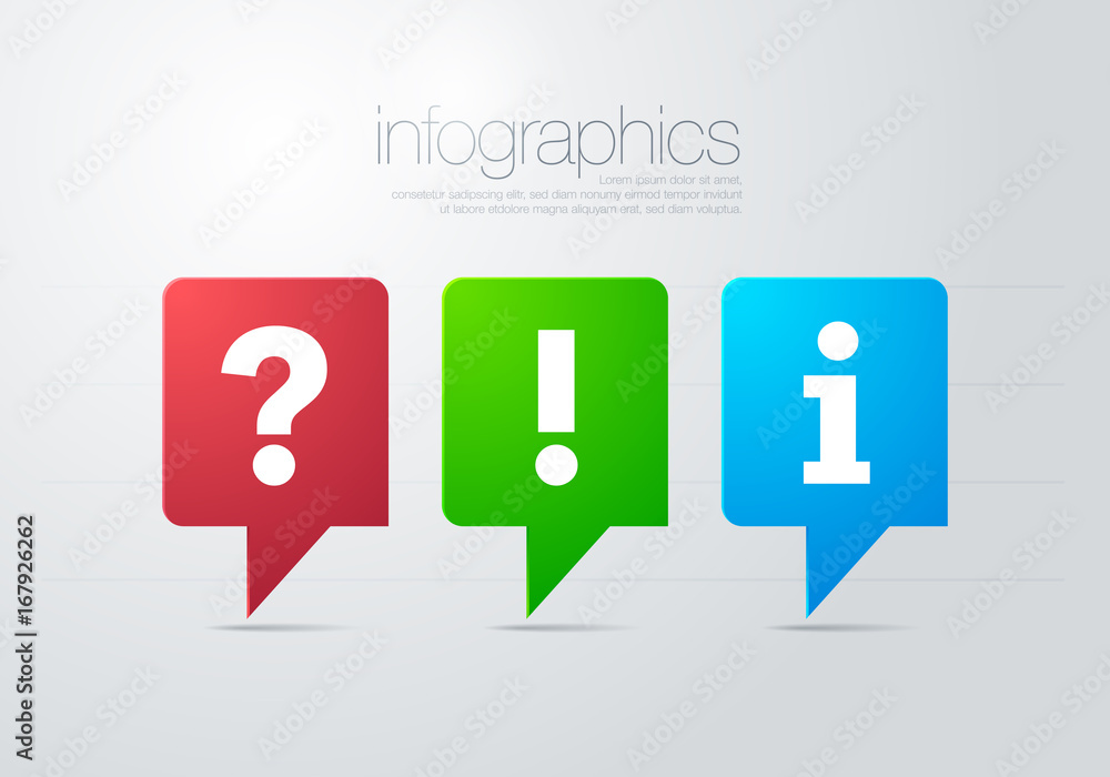 Vector Three Modern Speech Bubble FAQ Question, Answer And Information Sign Vector Three Modern Speech Bubble FAQ Question, Answer And Information Sign