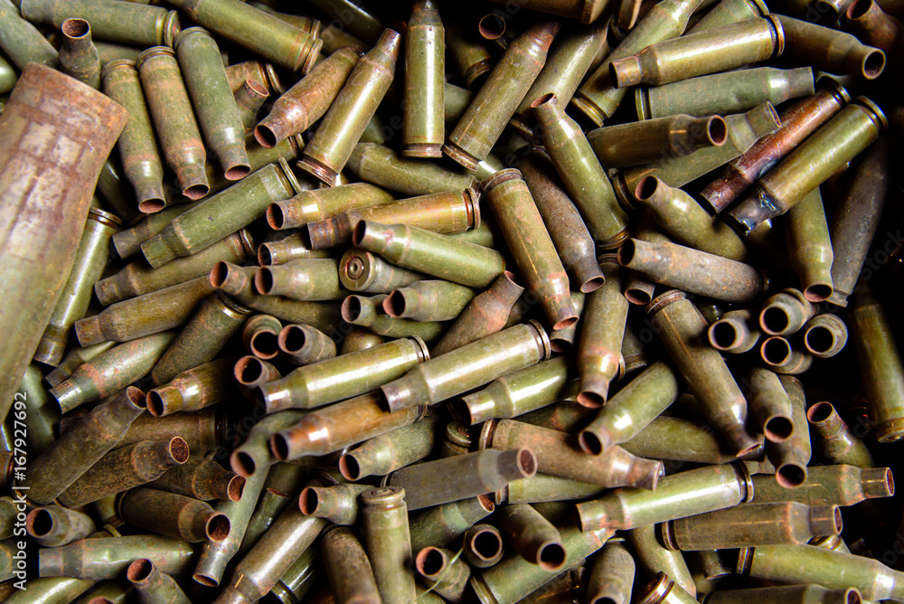 Sleeves from the machine gun and large-caliber machine gun. Sleeves from the machine gun and large-caliber machine gun.