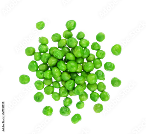 Pile of peas seed isolated on white background, Top view.