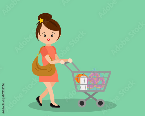 woman shopping food