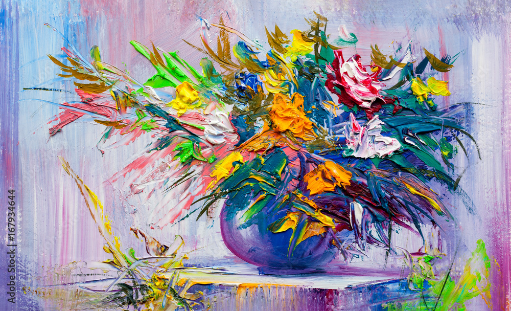 Obraz Oil painting flowers