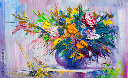 Oil painting flowers