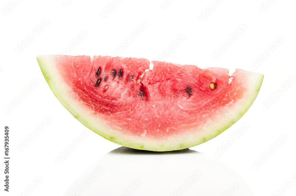 watermelon single slice isolated at white background watermelon single slice isolated at white background