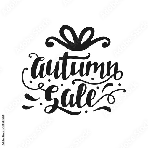Autumn Sale banner with cute unique hand lettering