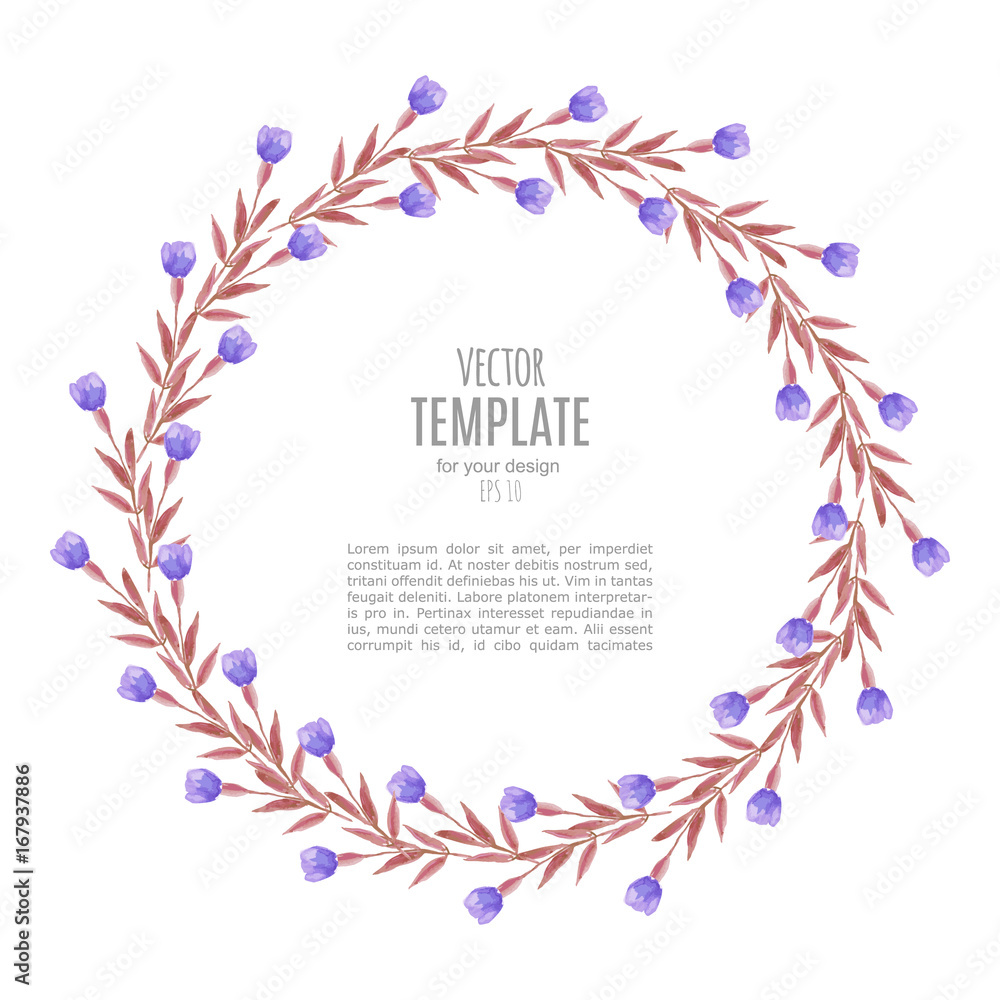 Obraz premium Watercolor wedding invitation design with flower