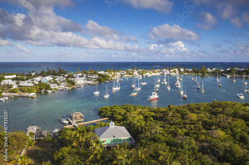 Bahamas, Abaco Islands, Elbow Cay, Hope Town, View of Harbour photo