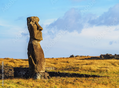 Moai in Ahu Hanga Kioe, Rapa Nui National Park, Easter Island, Chile photo