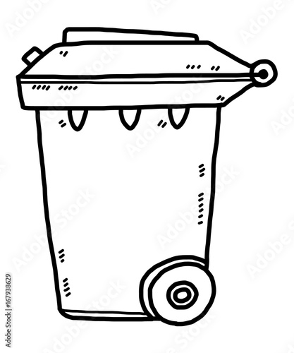 garbage can clip art black and white