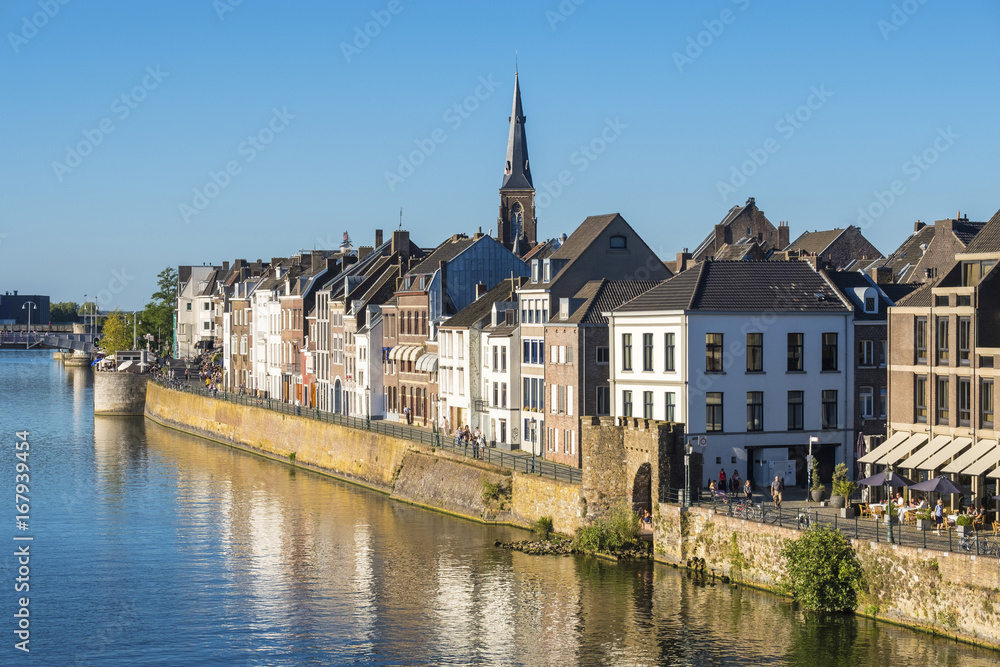 Netherlands, Limburg, Maastricht. Buildings in the Wyck-Ceramique quarter along the Maas River. Netherlands, Limburg, Maastricht. Buildings in the Wyck-Ceramique quarter along the Maas River.