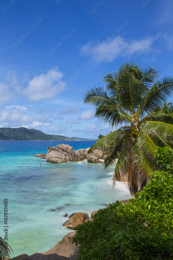 Tropical beach on La Digue, Seychelles Tropical beach on La Digue, Seychelles